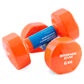 Гантели для аэробики виниловые BRONZE GYM,6 кг., пара - фото № 1