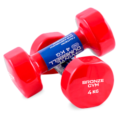 Гантели для аэробики виниловые BRONZE GYM,4 кг., пара